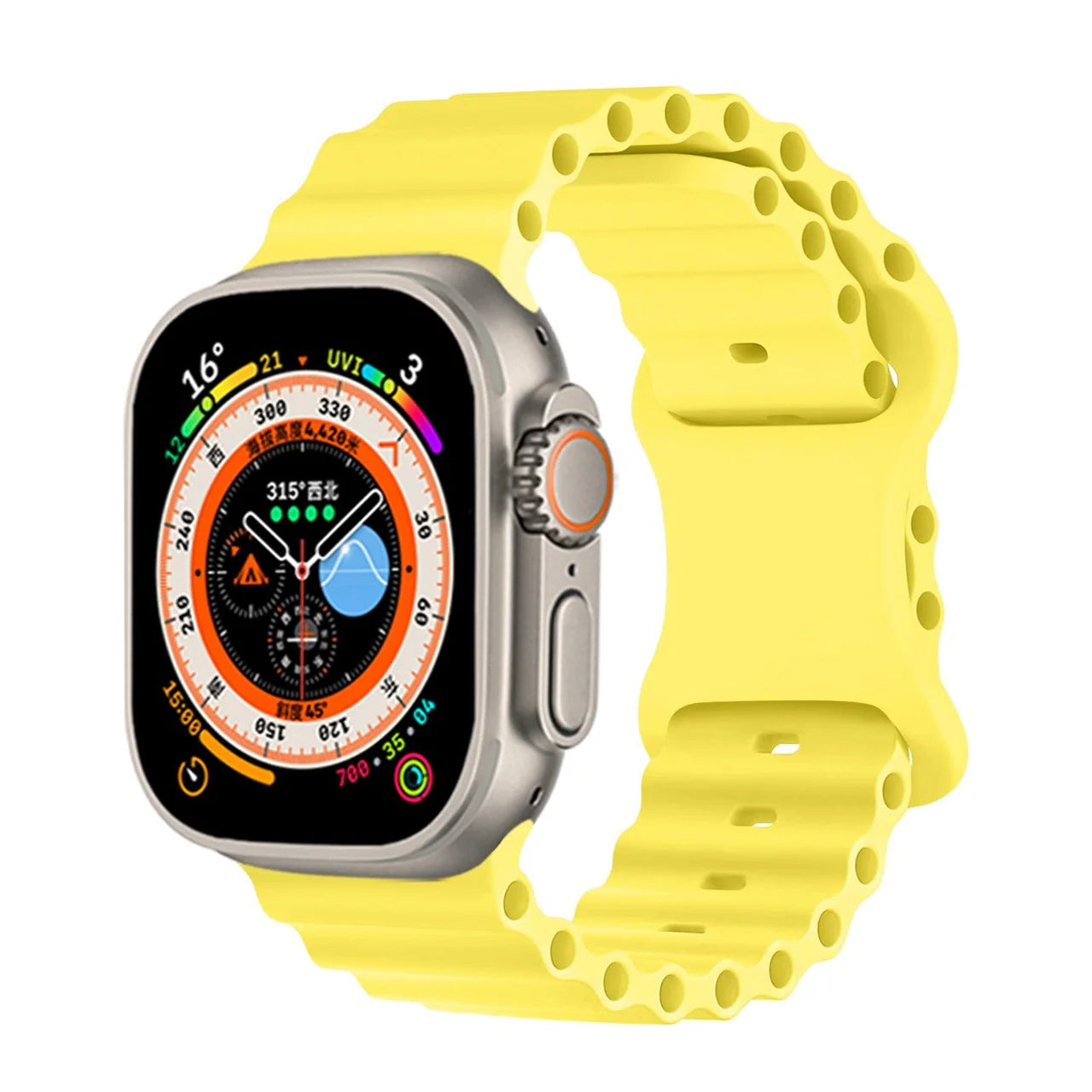 Silicone Yellow strap For Apple Watch