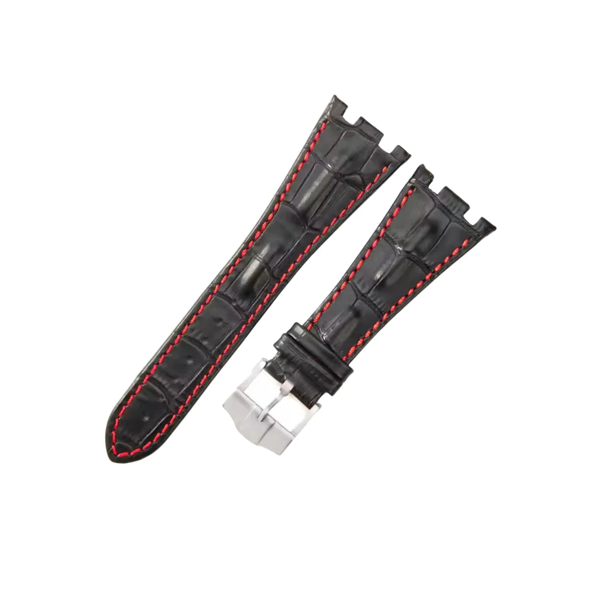 Crocodile Strap - For all Audemars Piguet Offshore 42mm - Black & Red