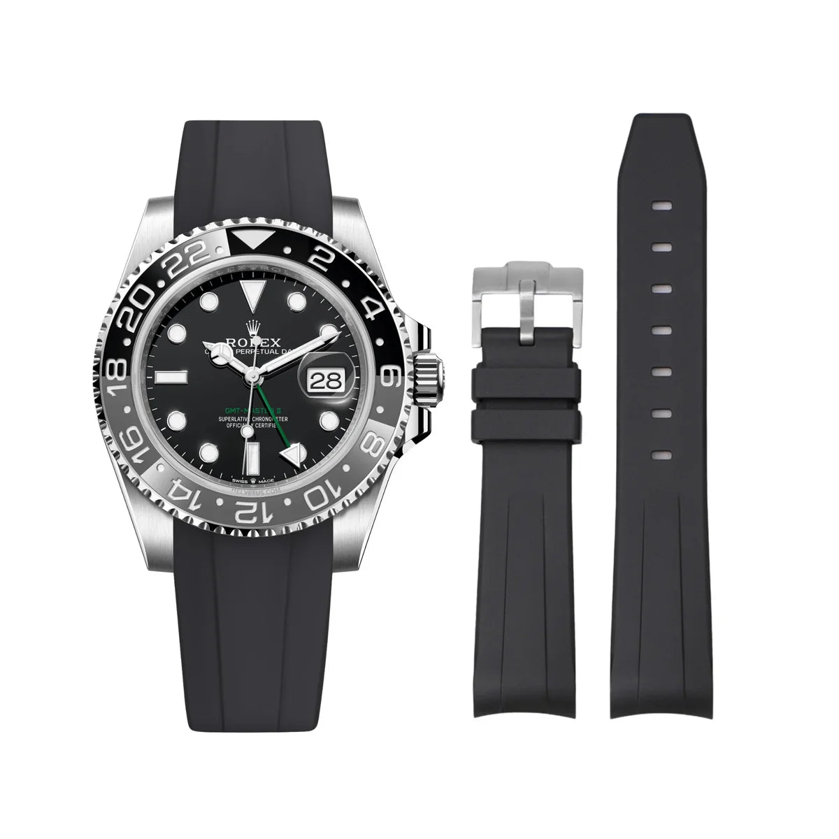 Rubber Strap - For Rolex GMT-Master II - Black