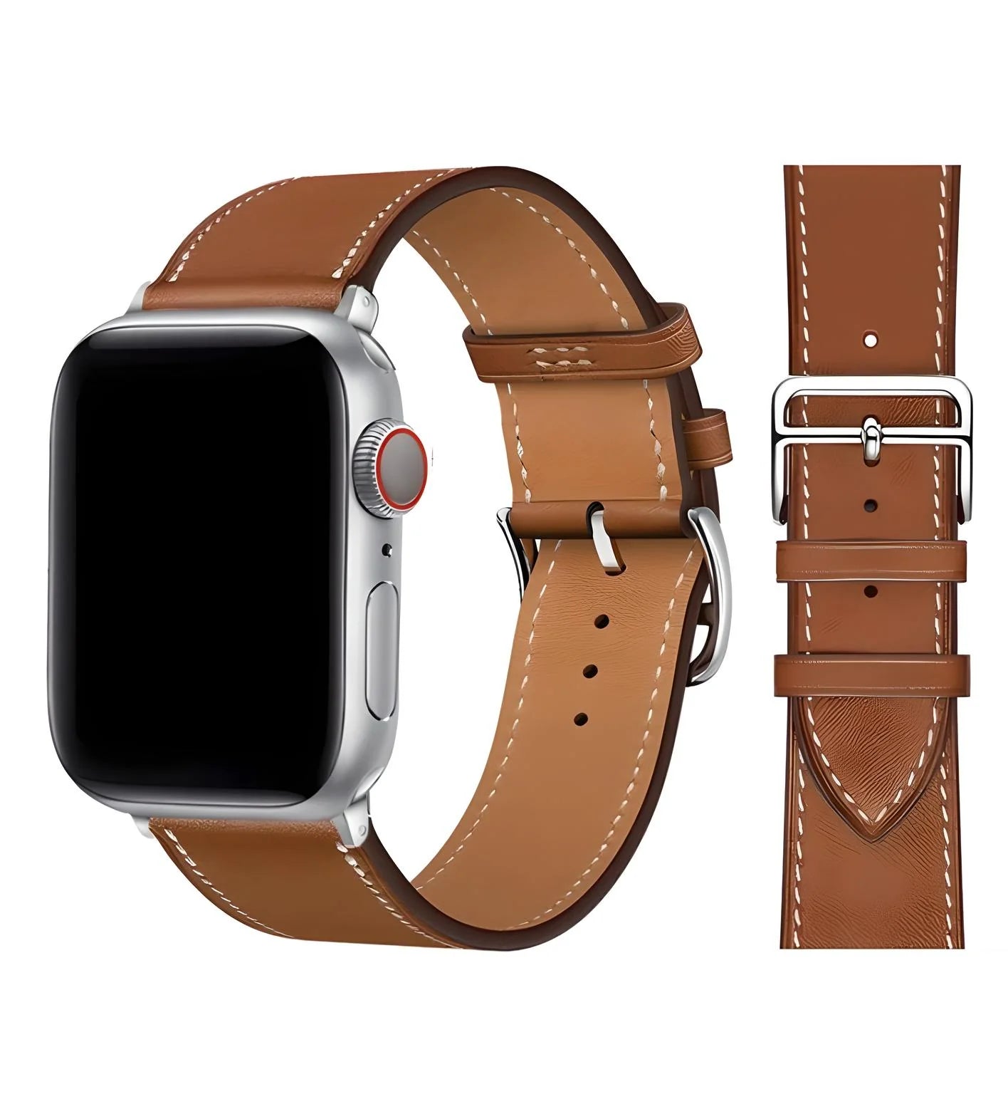 Leather Classic Buckle Brown for Apple Watch