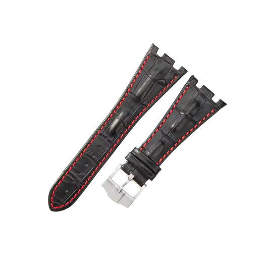 Crocodile Strap - For all Audemars Piguet Offshore 42mm - Black & Red