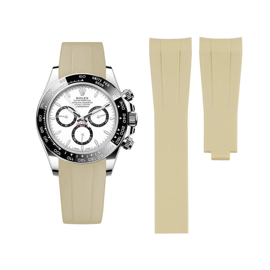 Rubber Strap - For Rolex Daytona - Beige