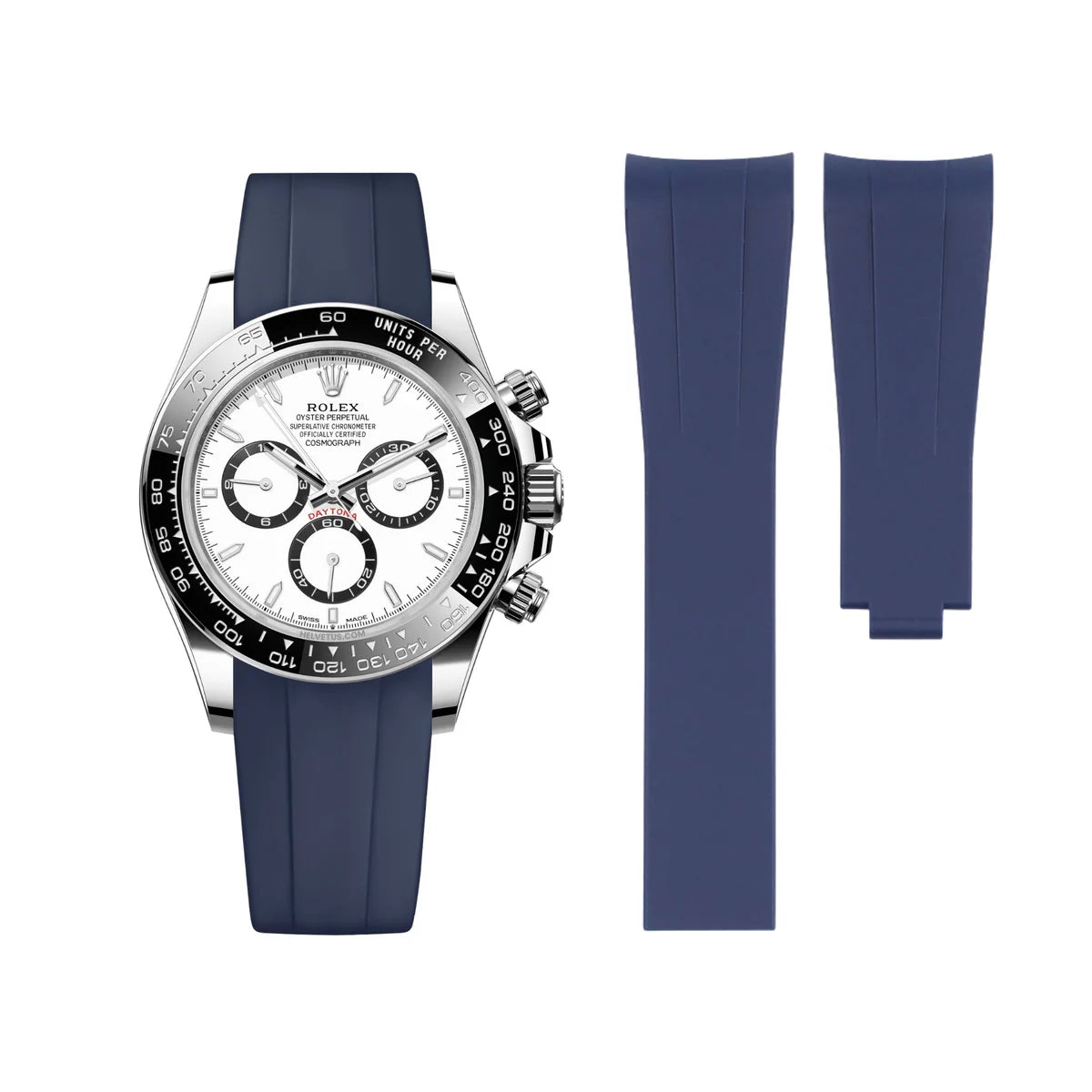 Rubber Strap - For Rolex Daytona - Navy Blue