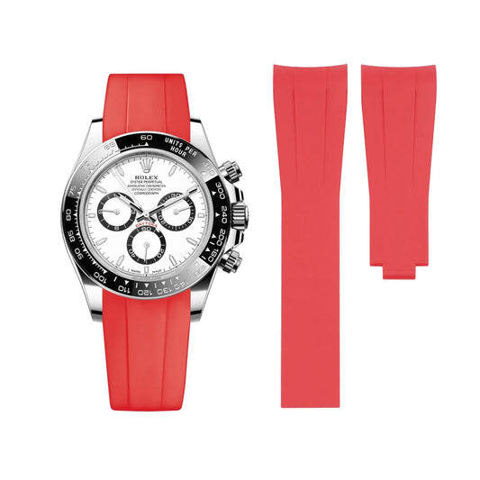 Rubber Strap - For Rolex Daytona - Red