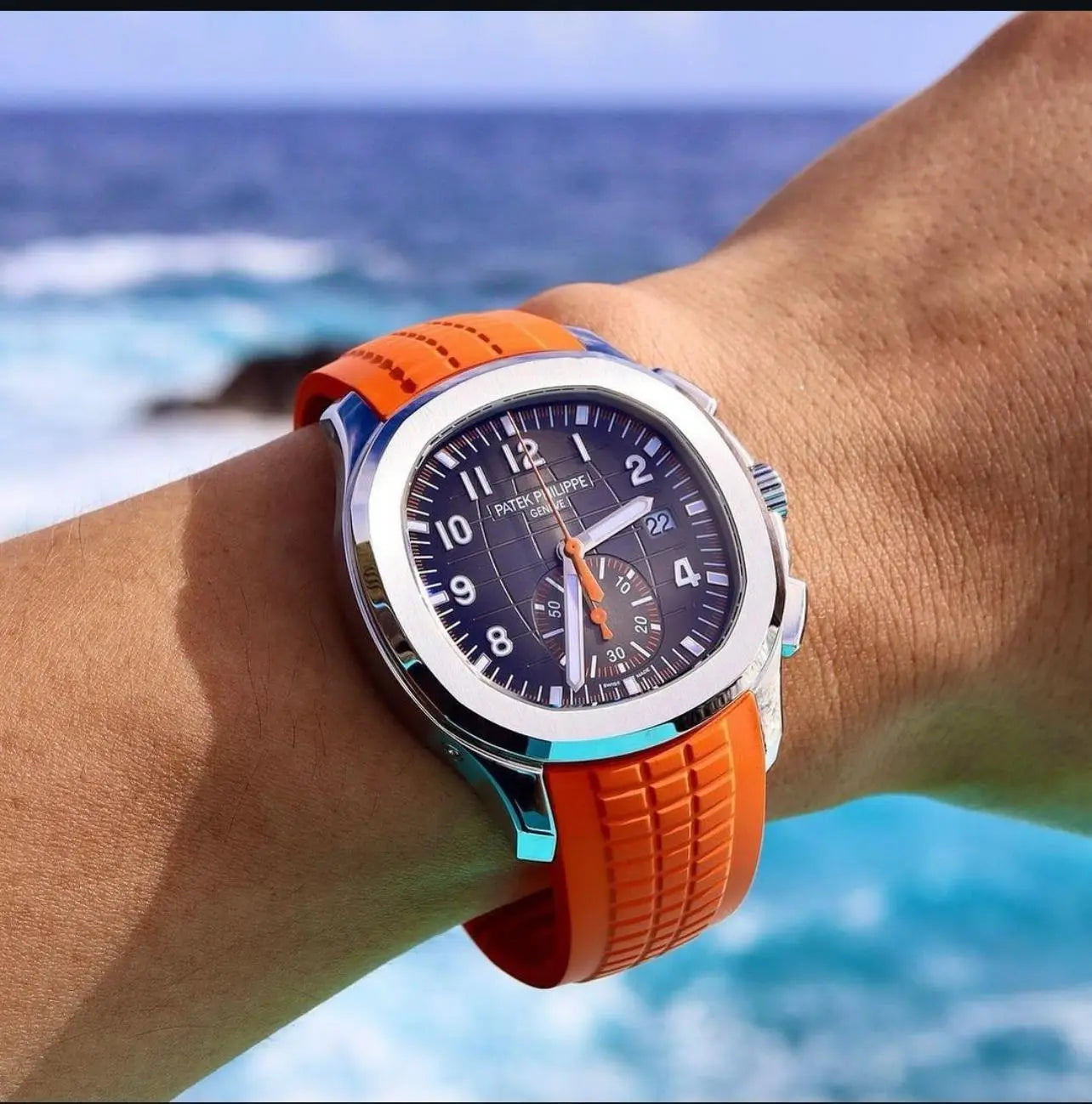 Rubber Strap - For Patek Philippe Aquanaut - Orange